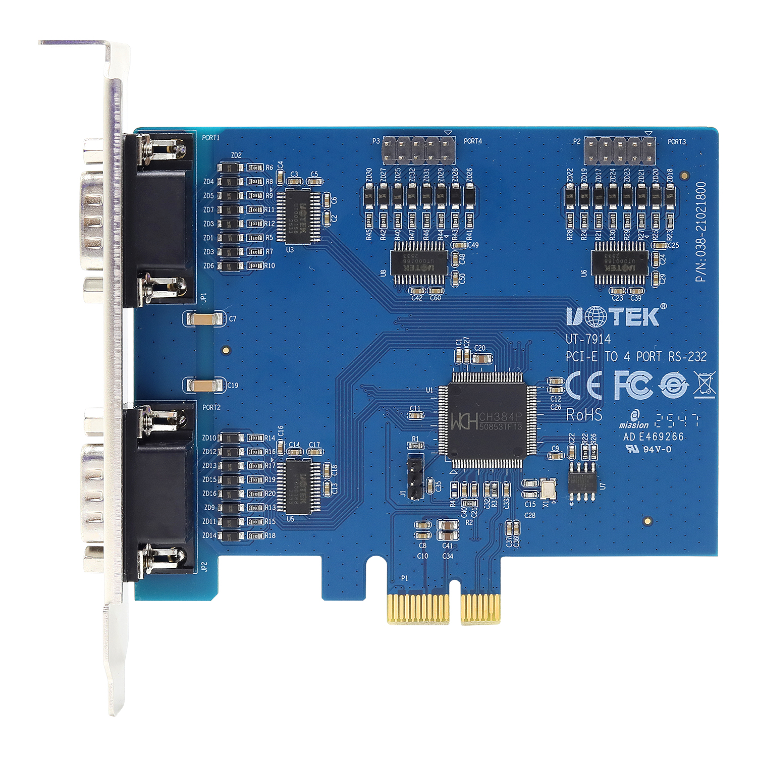 PCI-E轉(zhuǎn)4口RS-232多串口卡